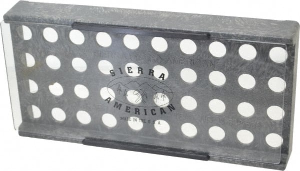 Made in USA - 40 Collet, ER16 Plastic Collet Rack and Tray - 5-3/8 Inch Wide x 1-1/2 Inch High x 10-3/4 Inch Long, Clear Sliding Lid - Exact Tooling