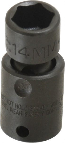 Proto - 3/8" Drive 14mm Standard Universal Impact Socket - 6 Points, 2" OAL - Exact Tooling
