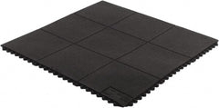 Wearwell - 3' Long x 3' Wide, Dry/Wet Environment, Anti-Fatigue Matting - Black, CFR Rubber with CFR Rubber Base, Straight - Exact Tooling