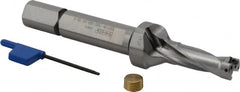 Iscar - 1-1/2" Max Drill Depth, 3xD, 1/2" Diam, Indexable Insert Drill - 2 Inserts, 5/8" Shank Diam, Straight Shank - Exact Tooling