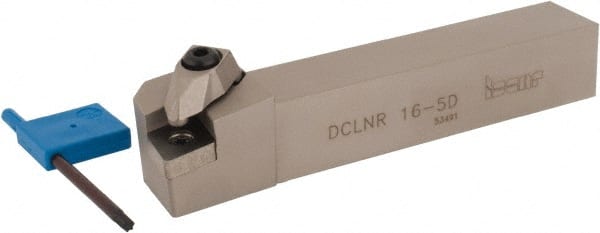 Iscar - DCLN, Right Hand Cut, 5° Lead Angle, 1" Shank Height x 1" Shank Width, Negative Rake Indexable Turning Toolholder - 6" OAL, CN..54. Insert Compatibility, Series Isoturn - Exact Tooling