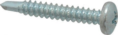 Value Collection - #10, Pan Head, Phillips Drive, 1-1/4" Length Under Head, #3 Point, Self Drilling Screw - Grade 1016-1024 Steel, Zinc-Plated Finish - Exact Tooling