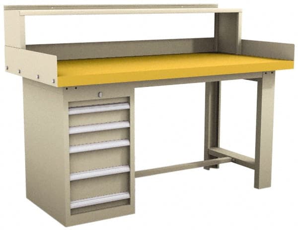 Value Collection - 5 Drawer, Modular Workstation - 3,750 Lb Capacity, Shop Top, Tan, 30" Wide x 32" High x 60" Long - Exact Tooling