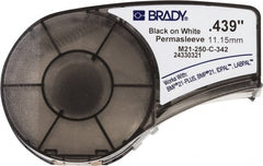 Brady - 0.439" Wide x 84" Long, White Heat Shrinkable Polyolefin Heat Shrink Tubing - For BMP21 Plus Portable Label Printer, IDPAL Handheld Label Maker - Exact Tooling