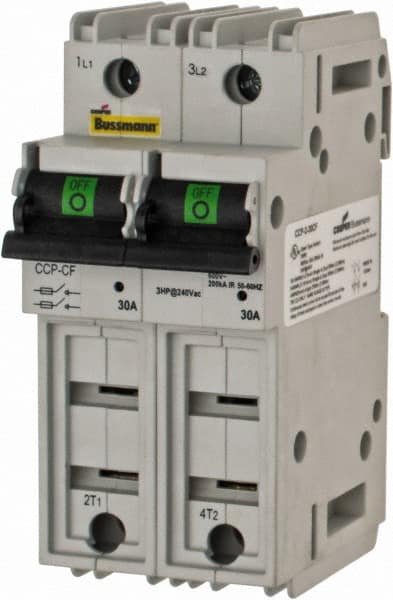 Cooper Bussmann - 125VDC & 600VAC, 2 Pole, Open Fused Cam & Disconnect Switch - 2 Wires - Exact Tooling