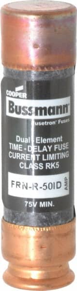 Cooper Bussmann - 125 VDC, 250 VAC, 50 Amp, Time Delay General Purpose Fuse - Fuse Holder Mount, 76.2mm OAL, 20 at DC, 200 (RMS) kA Rating, 20.6mm Diam - Exact Tooling
