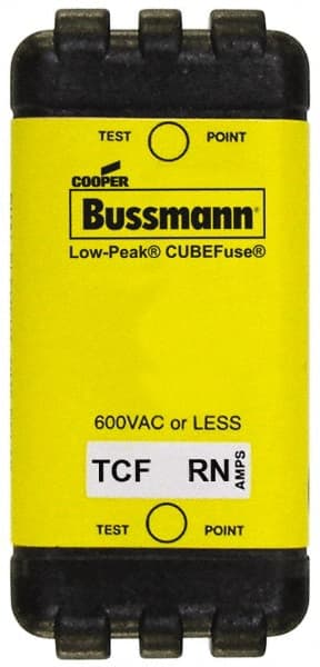 Cooper Bussmann - 300 VDC & 600 VAC, 1 Amp, Time Delay General Purpose Fuse - Plug-in Mount, 47.75mm OAL, 100 at DC, 200 (CSA RMS), 300 (UL RMS) kA Rating - Exact Tooling
