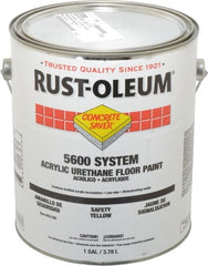 Rust-Oleum - 1 Gal Can Satin Safety Yellow Floor Coating - <100 g/L VOC Content - Exact Tooling
