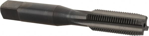 OSG - 3/8-24 UNF 3B 4 Flute Oxide Finish High Speed Steel Straight Flute Standard Hand Tap - Plug, Right Hand Thread, 2-15/16" OAL, 1-1/4" Thread Length, H3 Limit, Oversize - Exact Tooling