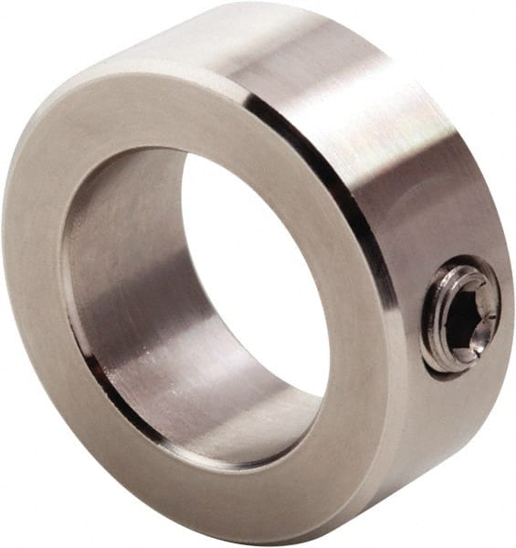 Climax Metal Products - 3/32" Bore, Stainless Steel, Set Screw Shaft Collar - 3/8" Outside Diam, 3/16" Wide - Exact Tooling