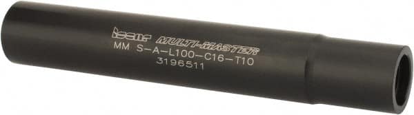 Iscar - Multimaster 16mm 90° Stepped Shank Milling Tip Insert Holder & Shank - 0.598" Neck Diam, T10 Neck Thread, 100mm OAL, Steel MM S-A Tool Holder - Exact Tooling