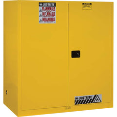 Justrite - Drum Cabinets; Number of Drums: 2 ; Storage Direction: Vertical ; Door Type: Self-Closing ; Number of Shelves: 1 ; Height (Inch): 65 ; Width (Inch): 59 - Exact Tooling