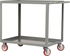 Little Giant - 1,200 Lb Capacity, 18" Wide x 24" Long x 35" High Service Cart - 2 Shelf, Steel, 2 Rigid/2 Swivel Casters - Exact Tooling