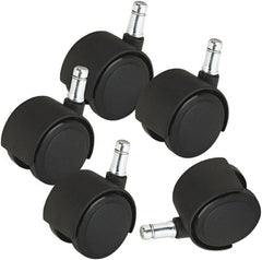 Master Caster - Matte Black Carpet Casters - For Wood & Tubular Metal Chairs & Office Furniture - Exact Tooling
