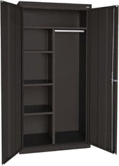 Sandusky Lee - 5 Shelf Combination Storage Cabinet - Steel, 46" Wide x 24" Deep x 72" High, Black - Exact Tooling