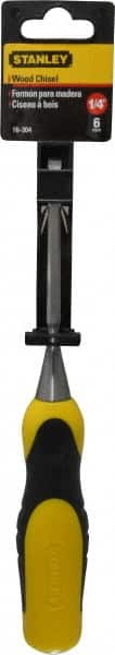 Stanley - 9" OAL x 1/4" Blade Width Wood Chisel - 1/4" Tip, Polypropylene Handle - Exact Tooling