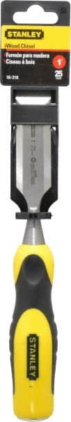 Stanley - 9" OAL x 1" Blade Width Wood Chisel - 1" Tip, Polypropylene Handle - Exact Tooling