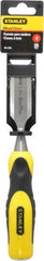 Stanley - 9" OAL x 1" Blade Width Wood Chisel - 1" Tip, Polypropylene Handle - Exact Tooling