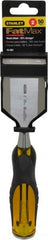 Stanley - 9" OAL x 2" Blade Width Wood Chisel - 2" Tip, Acetate & Rubber Grip Handle - Exact Tooling