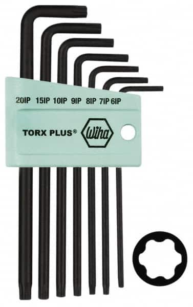 Wiha - 7 Piece IP6 to IP20 L-Key Long Arm Torx Plus Key Set - IP6, IP7, IP8, IP9, IP10, IP15, IP20 Torx Size - Exact Tooling