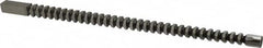 Dumont Minute Man - 9/16" x 14-3/4" Overall Length, 19/32" Pilot Hole Diam, Square Broach - 0.563 to 0.564" Tolerance, 0.787 to 0.789" Across Corners, 3/8" Pitch, 1/2 to 1-1/2" LOC, 5,700 Lbs. Pressure for Max LOC - Exact Tooling