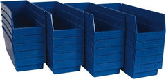 Quantum Storage - 50 Lb. Load Capacity, 17-7/8" Deep, Blue Polypropylene Hopper Shelf Bin - 6" High x 6-5/8" Wide x 17-7/8" Long - Exact Tooling