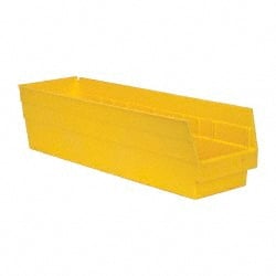Quantum Storage - 50 Lb. Load Capacity, 23-5/8" Deep, Yellow Polypropylene Hopper Shelf Bin - 6" High x 6-5/8" Wide x 23-5/8" Long - Exact Tooling