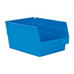 Quantum Storage - 50 Lb. Load Capacity, 11-5/8" Deep, Blue Polypropylene Hopper Shelf Bin - 6" High x 8-3/8" Wide x 11-5/8" Long - Exact Tooling