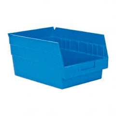 Quantum Storage - 50 Lb. Load Capacity, 11-5/8" Deep, Blue Polypropylene Hopper Shelf Bin - 6" High x 8-3/8" Wide x 11-5/8" Long - Exact Tooling