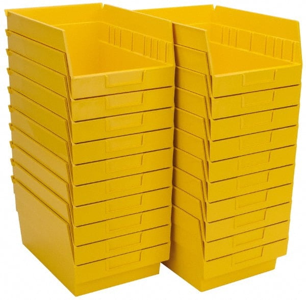 Quantum Storage - 50 Lb. Load Capacity, 11-5/8" Deep, Yellow Polypropylene Hopper Shelf Bin - 6" High x 8-3/8" Wide x 11-5/8" Long - Exact Tooling