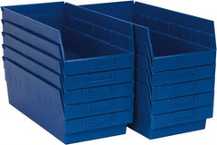 Quantum Storage - 50 Lb. Load Capacity, 17-7/8" Deep, Blue Polypropylene Hopper Shelf Bin - 6" High x 8-3/8" Wide x 17-7/8" Long - Exact Tooling