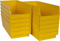Quantum Storage - 50 Lb. Load Capacity, 17-7/8" Deep, Yellow Polypropylene Hopper Shelf Bin - 6" High x 8-3/8" Wide x 17-7/8" Long - Exact Tooling