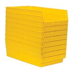 Quantum Storage - 50 Lb. Load Capacity, 17-7/8" Deep, Yellow Polypropylene Hopper Shelf Bin - 6" High x 11-1/8" Wide x 17-7/8" Long - Exact Tooling