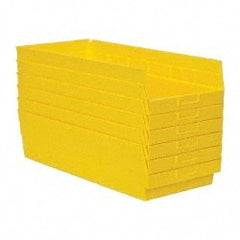 Quantum Storage - 50 Lb. Load Capacity, 23-5/8" Deep, Yellow Polypropylene Hopper Shelf Bin - 6" High x 11-1/8" Wide x 23-5/8" Long - Exact Tooling
