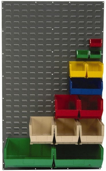 Quantum Storage - 36" Wide x 12" High, Gray Louvered Bin Panel - Use with Quantum Storage Systems - ALL QUS Bins - Exact Tooling