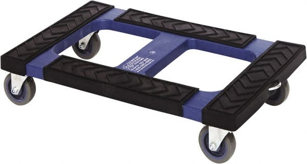Quantum Storage - 1,000 Lb Capacity Polyethylene Rubber Cap Dolly - 30" Long x 18" Wide x 7" High, 4" Wheels - Exact Tooling