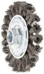 PFERD - 4" OD, 5/8-11 Arbor Hole, Knotted Steel Wheel Brush - 5/8" Face Width, 7/8" Trim Length, 0.02" Filament Diam, 20,000 RPM - Exact Tooling