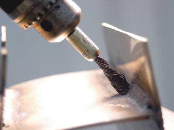 PFERD - 1/4" Brush Diam, Knotted, End Brush - 1/4" Diam Shank, 20,000 Max RPM - Exact Tooling