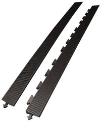 Wearwell - 5' Long x 3' Wide x 5/8" Thick, Anti-Fatigue Modular Matting Ramp Edge - Female, 1 Interlocking Side, Black, For Dry Areas, Series 502 - Exact Tooling