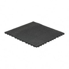Wearwell - 3' Long x 3' Wide x 5/8" Thick, Anti-Fatigue Modular Matting Tiles - 4 Interlocking Sides, Black, For Dry Areas, Series 502 - Exact Tooling