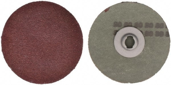 Tru-Maxx - 3" Disc Diam, 80 Grit, Aluminum Oxide Quick Change Disc - Type S Attaching System, Coated, Maroon, Medium Fine Grade - Exact Tooling