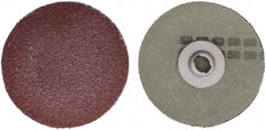 Tru-Maxx - 3" Disc Diam, 50 Grit, Aluminum Oxide Quick Change Disc - Type S Attaching System, Coated, Maroon, Coarse Grade - Exact Tooling