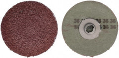 Tru-Maxx - 3" Disc Diam, 36 Grit, Aluminum Oxide Quick Change Disc - Type S Attaching System, Coated, Maroon, Coarse Grade - Exact Tooling