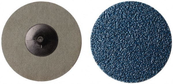 Tru-Maxx - 3" Disc Diam, 50 Grit, Zirconia Alumina Quick Change Disc - Type R Attaching System, Coated, Blue, Coarse Grade - Exact Tooling