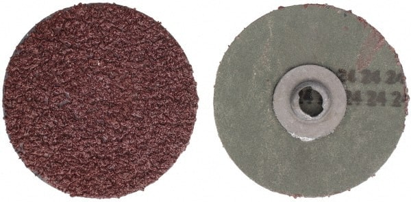 Tru-Maxx - 3" Disc Diam, 24 Grit, Aluminum Oxide Quick Change Disc - Type S Attaching System, Coated, Maroon, Very Coarse Grade - Exact Tooling