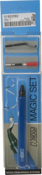 Noga - 3 Piece High Speed Steel Blade Hand Deburring Tool Set - D50, S10 Blades, For Bushing Scraping, Holes, Straight Edge, Curved Edge - Exact Tooling