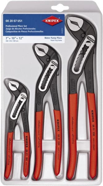 Knipex - 3 Piece Pipe Wrench & Water Pump Plier Set - Comes in Plastic Deep-Drawn Packaging - Exact Tooling