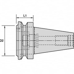 Kennametal - BT30 Outside Taper, KR32 Inside Taper, BT to KR Taper Adapter - 23.11mm Projection, 45.97mm Nose Diam, 71.53mm OAL - Exact Tooling