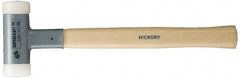 HALDER - 8 oz Head 3/4" Face Diam Nylon Dead Blow Hammer - 11-3/4" OAL, Hickory Handle - Exact Tooling