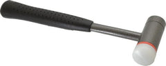 HALDER - 28 oz Head 1-3/8" Face Diam Nylon 2-in-1 Dead Blow Hammer - 11-1/2" OAL, Steel Handle - Exact Tooling